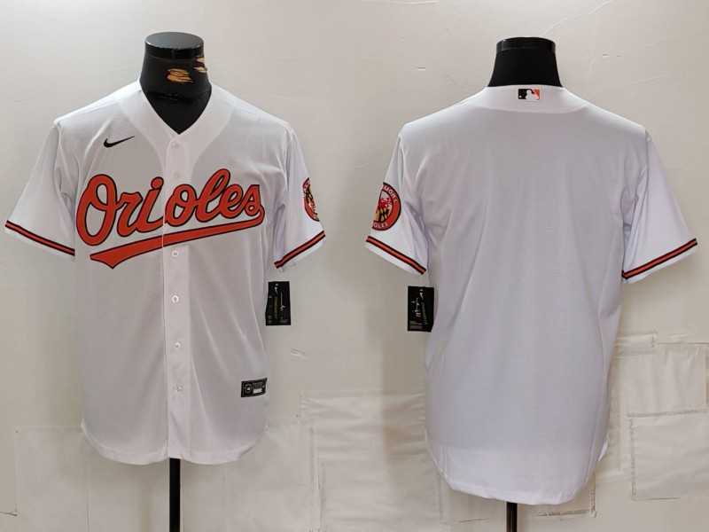 Men%27s Baltimore Orioles Blank White 2024 Home Limited Cool Base Stitched Baseball Jersey